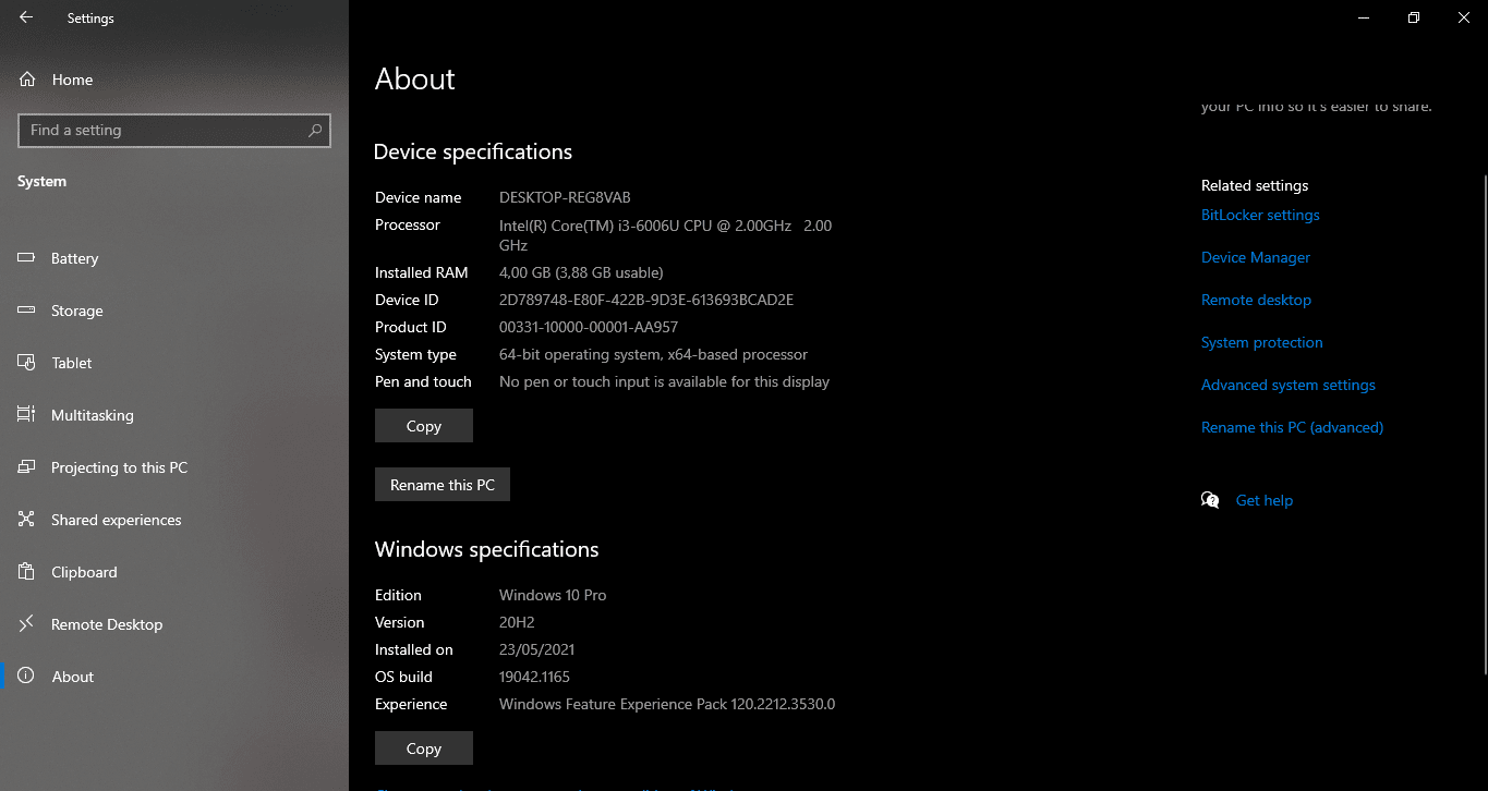 Cek Spesifikasi Melalui Settings Windows