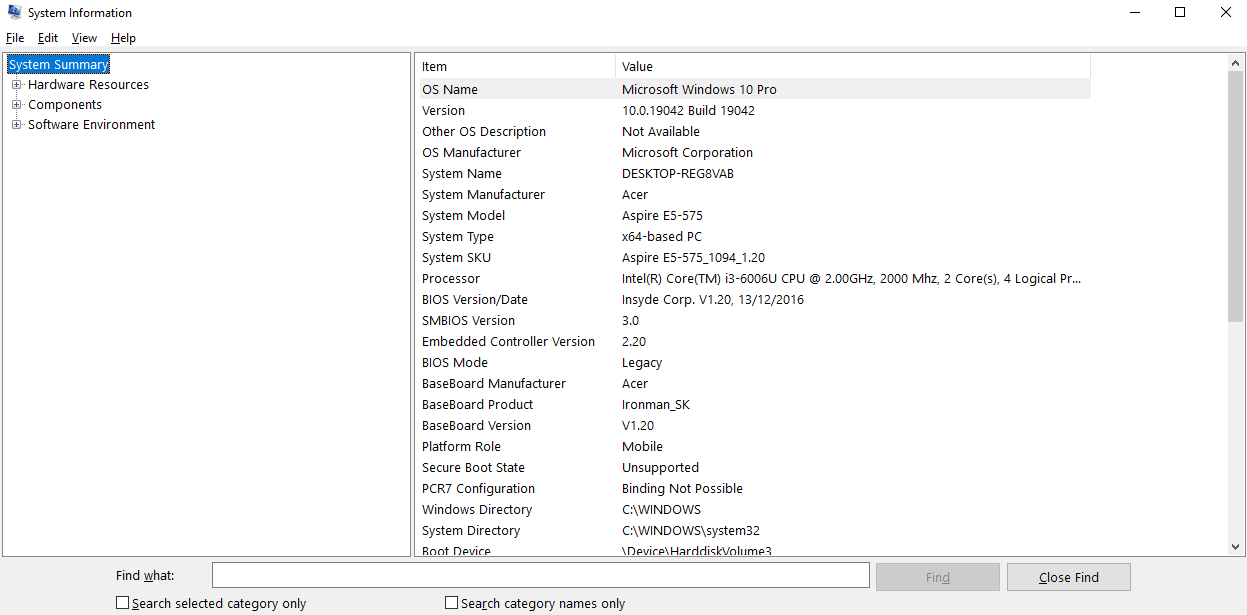 System Information
