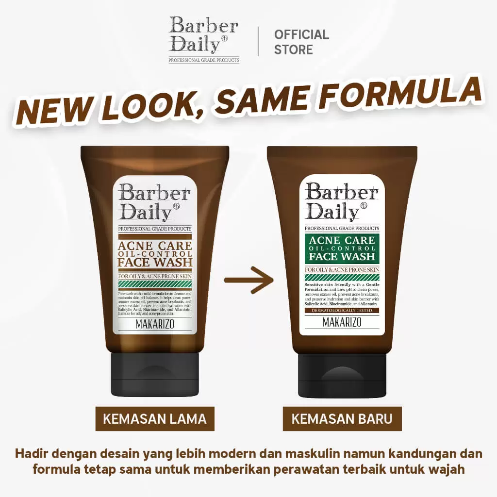 Cek Ingredients Barber Daily Acne Care & Oil Control Face Wash